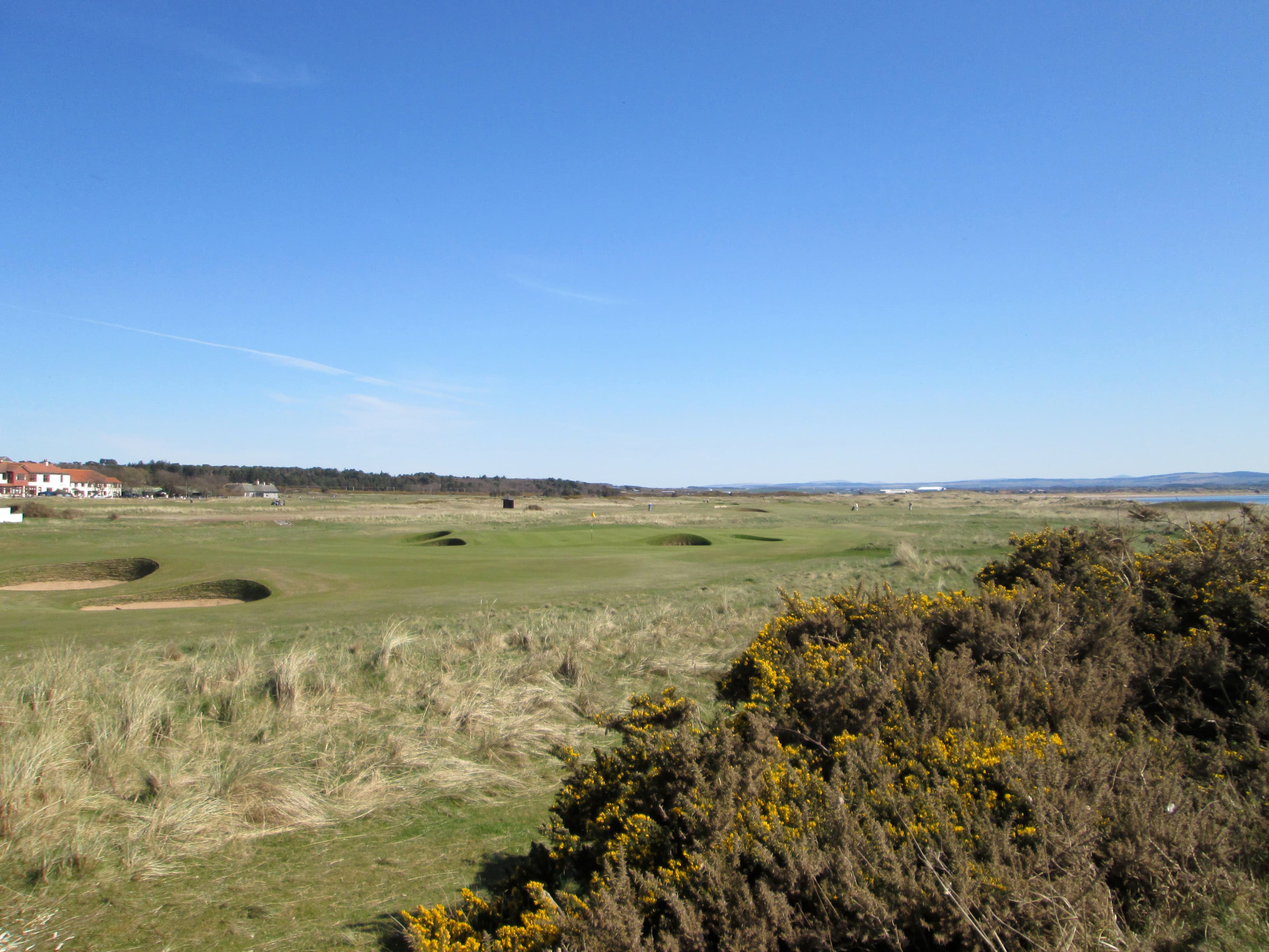 Bunkers and green on the Ayrshire coast at Royal Troon Golf Club, Scotland